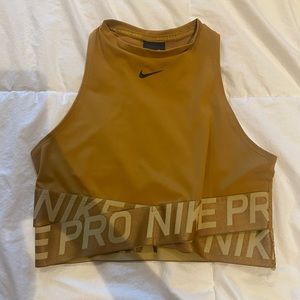 Gold nike pro crop